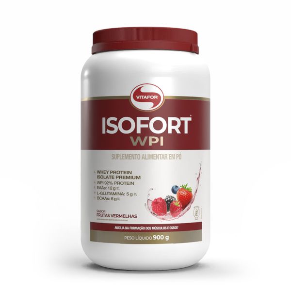 ISOFORT® WPI: Whey Protein Isolado Sabor Frutas Vermelhas 900g