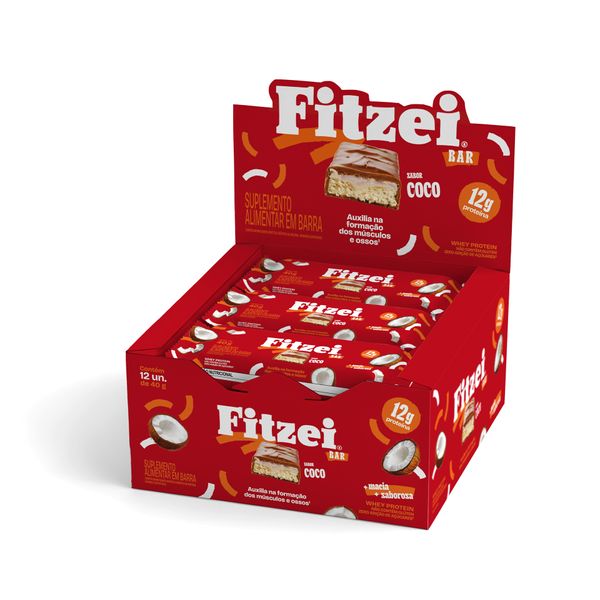 FITZEI® Barras de proteínas: Display c/12 barras 40g - Coco
