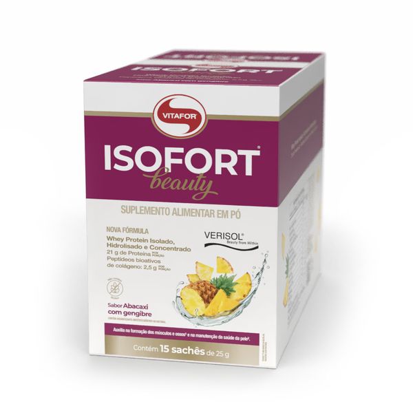 ISOFORT® BEAUTY Sabor Abacaxi c/ Gengibre 15 Sachês 25g