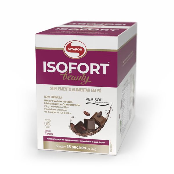 ISOFORT® BEAUTY Sabor Cacau 15 Sachês 25g