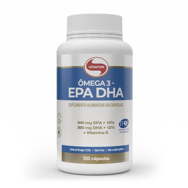 Ômega 3 EPA DHA: Ômega 3 + Vitamina E 120 Cápsulas Omega 3 EPA DHA - 120 cap