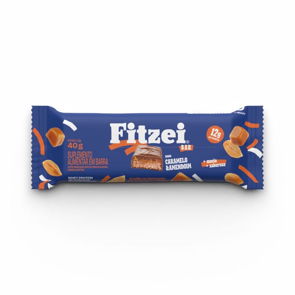 FITZEI® Barra de proteínas: Sabor Caramelo e Amendoim 40g -Unitária