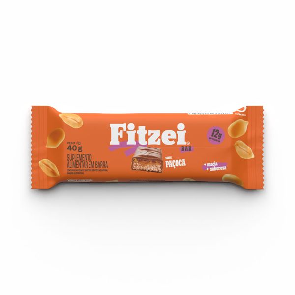 FITZEI® Barra de proteínas: Sabor Paçoca 40g -Unitária