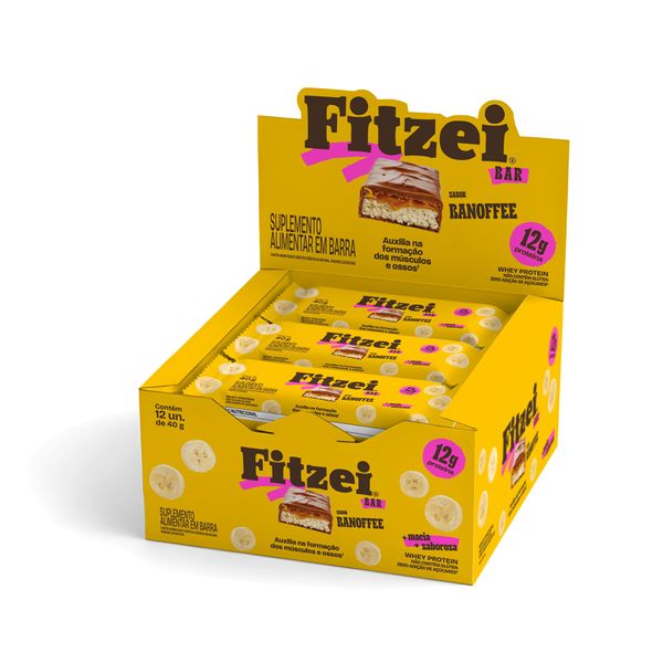 FITZEI® Barras de proteínas: Display c/12 Barras 40g - Banoffe