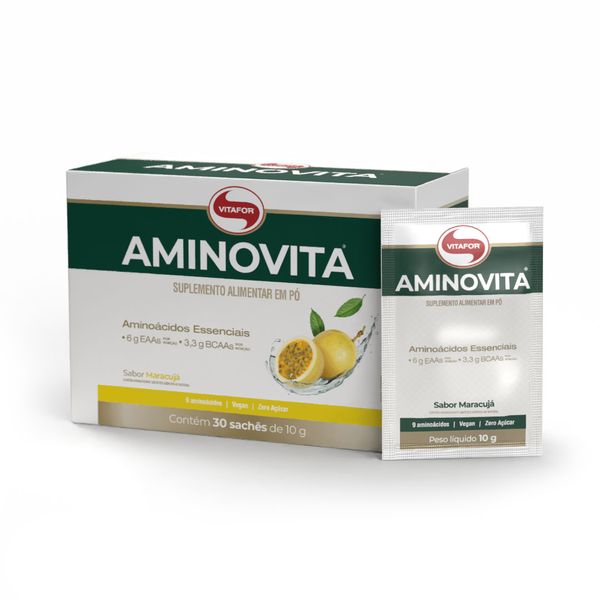 AMINOVITA® Sabor Maracujá 30 Sachês 10g Aminovita® – 30 sachês 10g – Maracujá
