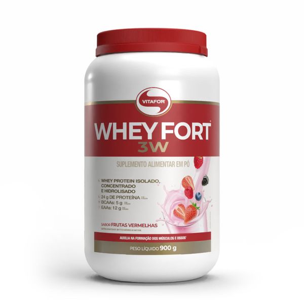 WHEY FORT® 3W Sabor Frutas Vermelhas 900g